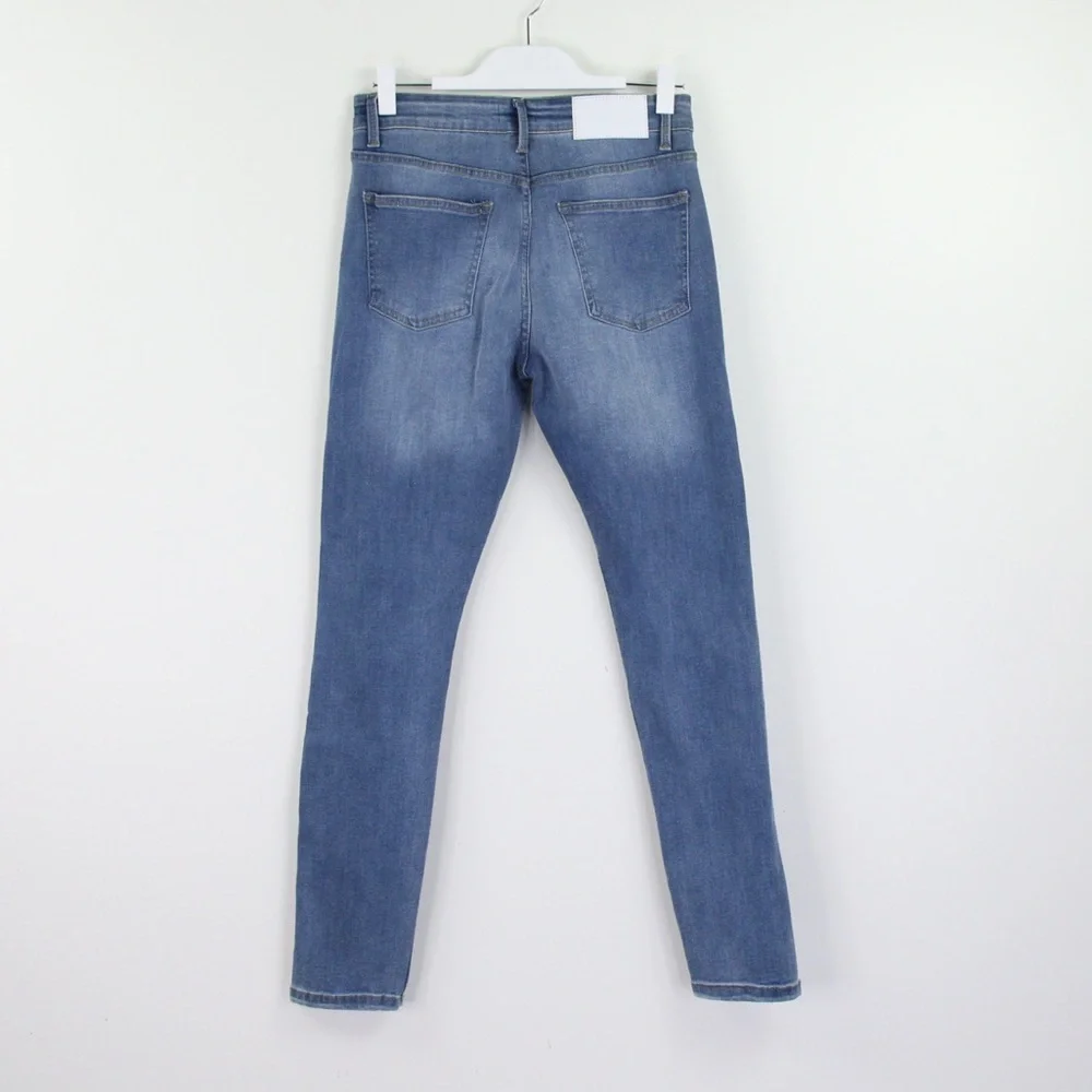 Boohoo Man SUPER SKINNY BANDANA RIP & REPAIR JEANS Sz 32 Distressed Medium Wash - Picture 6 of 9